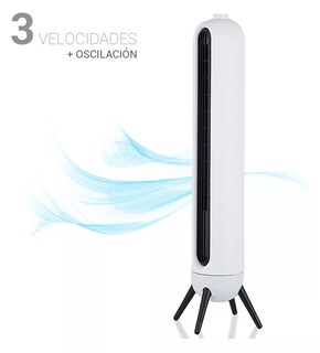 Foto 4 | Ventilador De Torre Giratorio Silencioso Con Velocidades Estructura Blanco