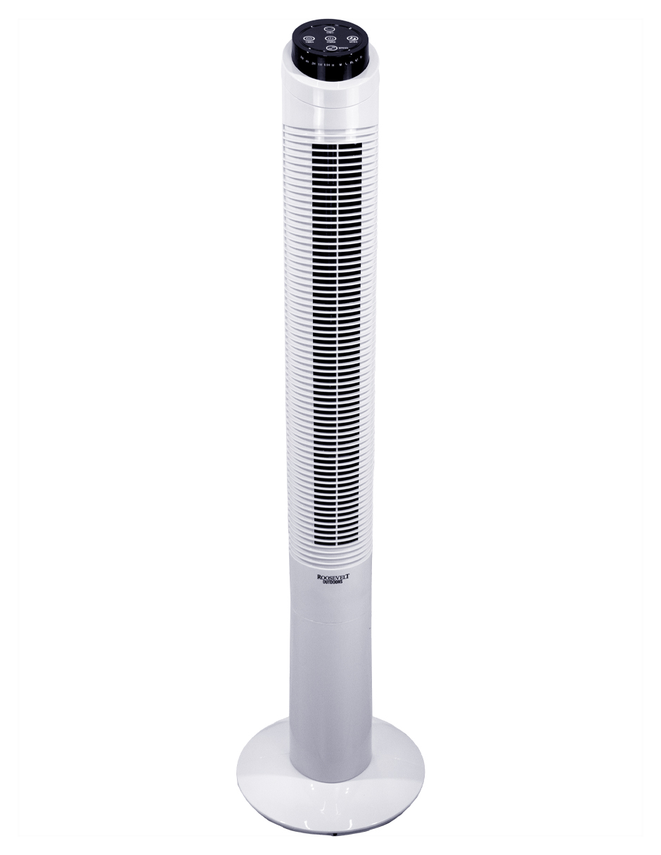 Ventilador De Torre Pantalla Tactil Roosevelt Outdoors O49 Blanco