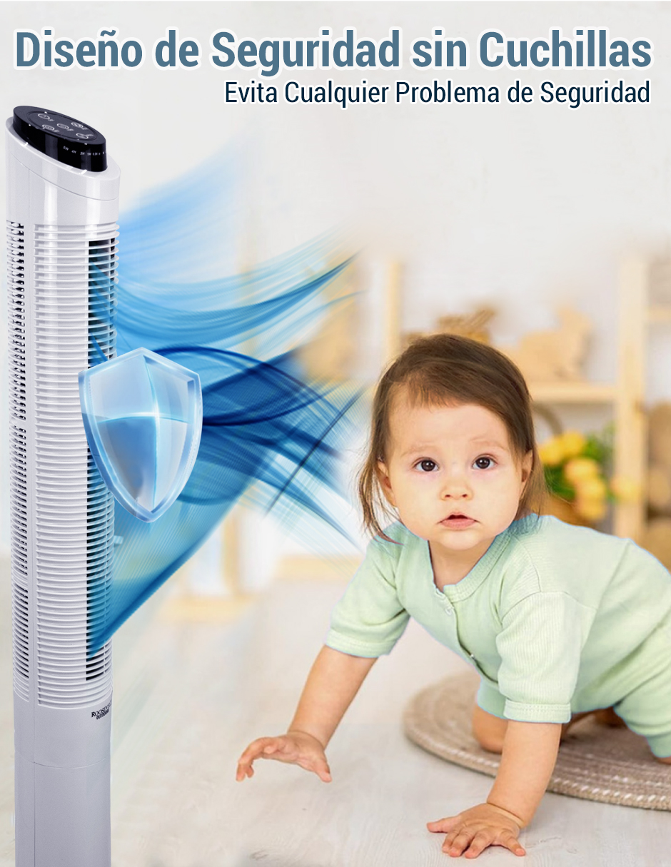 Foto 5 pulgar | Ventilador De Torre Pantalla Tactil Roosevelt Outdoors O49 Blanco