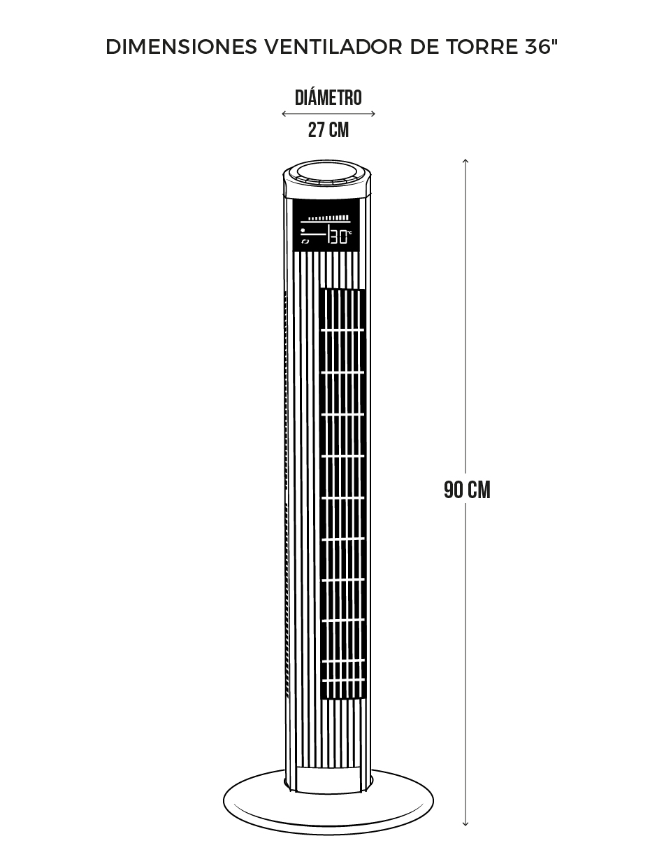 Foto 6 pulgar | Ventilador De Torre Tecnovent 36 Pulgadas Con Control Remoto