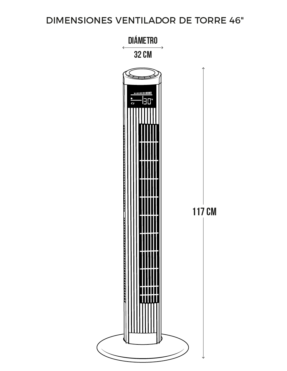 Foto 7 pulgar | Ventilador De Torre Tecnovent 46 Pulgadas Con Control Remoto