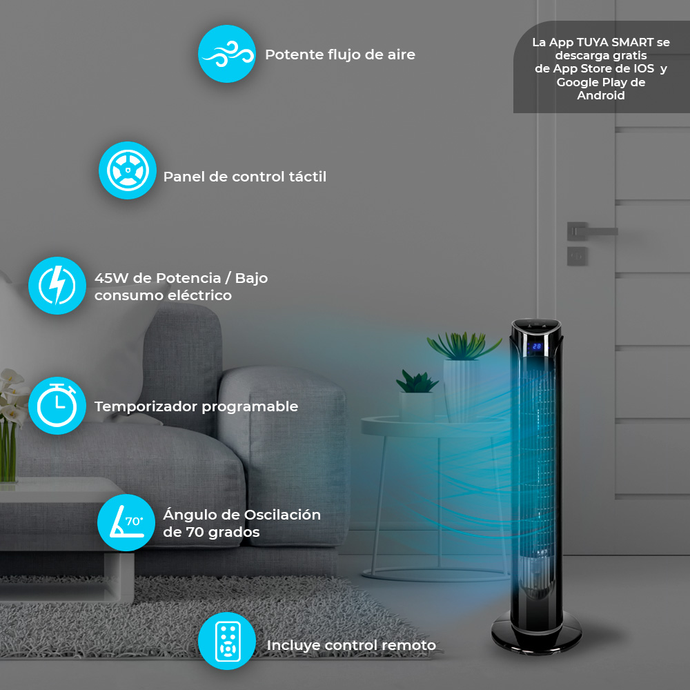 Foto 6 pulgar | Ventiladores de Torre Blue Fan de 4 Piezas