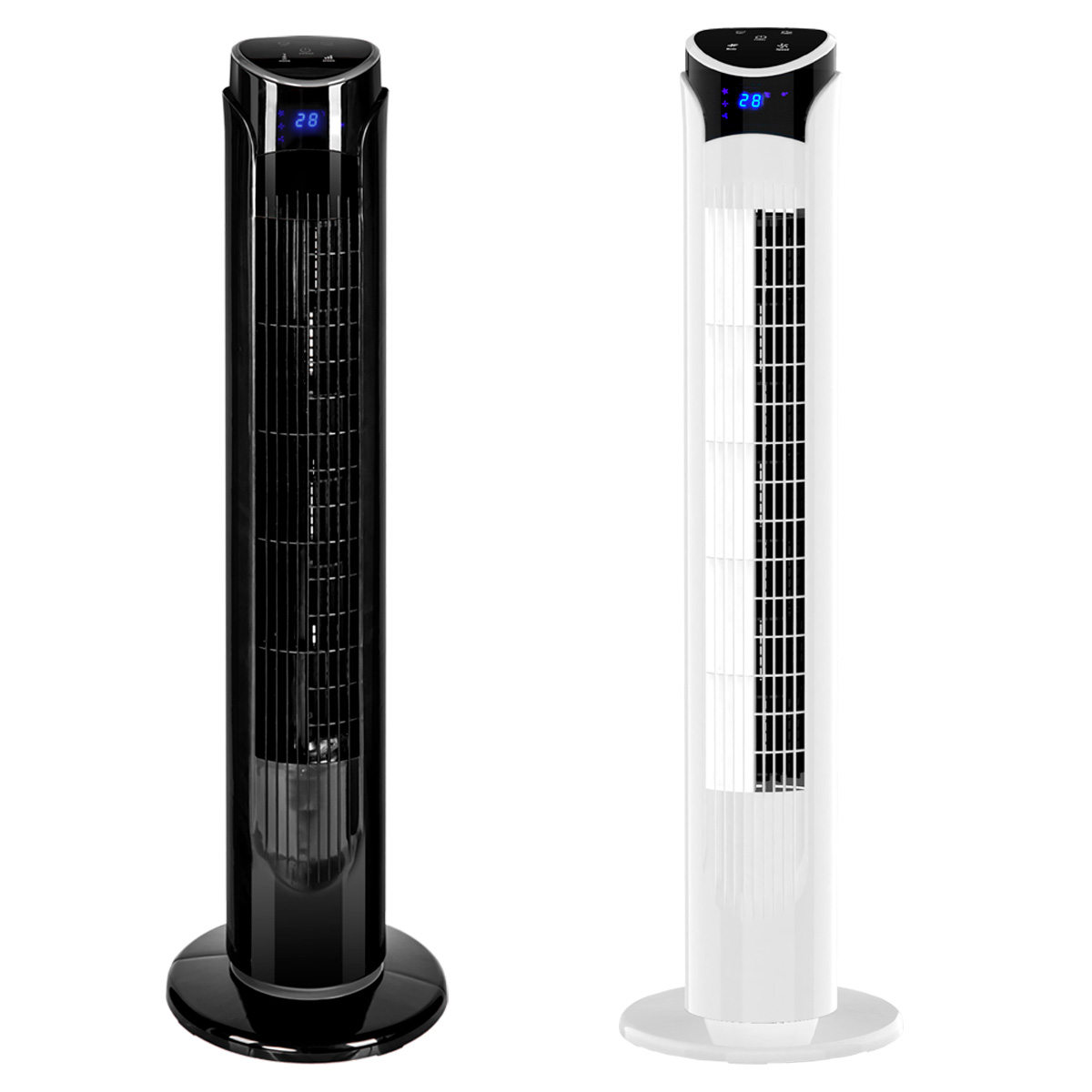 Combo 2 Ventiladores De Torre Blue Fan de 33 Pulgadas 3 Velocidades Wifi Negro/ Blanco