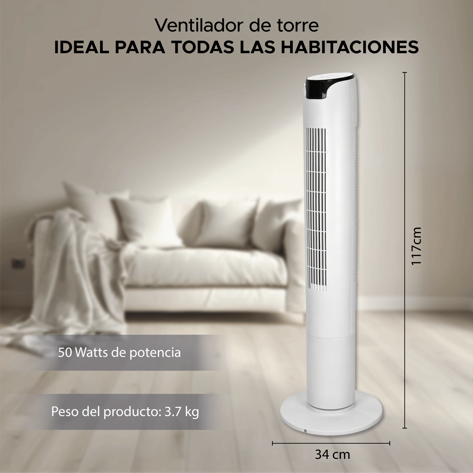 Foto 8 pulgar | Abanico De Torre 46'' Sky Care En Color Blanco – Frescura Y Estilo En Un Solo Equipo