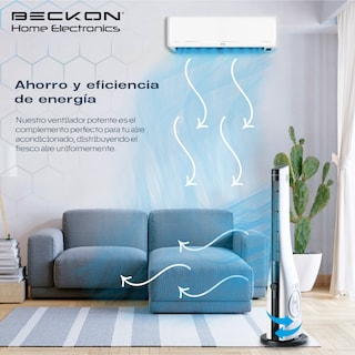 Foto 4 | Ventilador De Torre Sin Aspas Bladeless Bv-9y Blanco Ultra Silencioso Con Oscilación 90cm De Alto Beckon