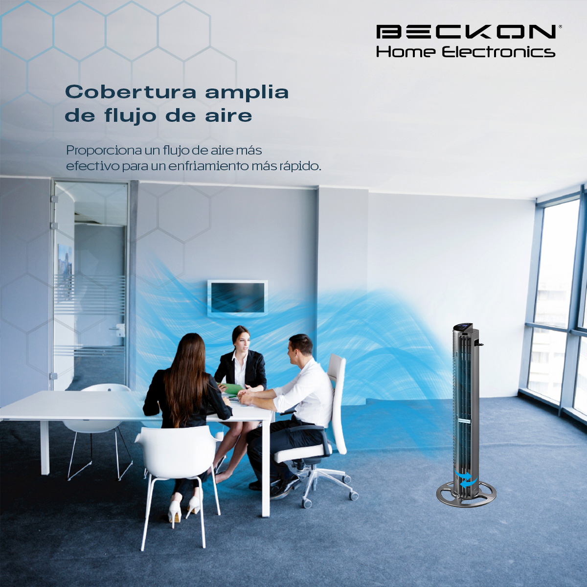 Foto 9 pulgar | Ventilador de Torre Beckon Turbo Power 6 Vel 102 cm de Alto + Control Remoto + Oscilación + Modos de Uso + Temporizador