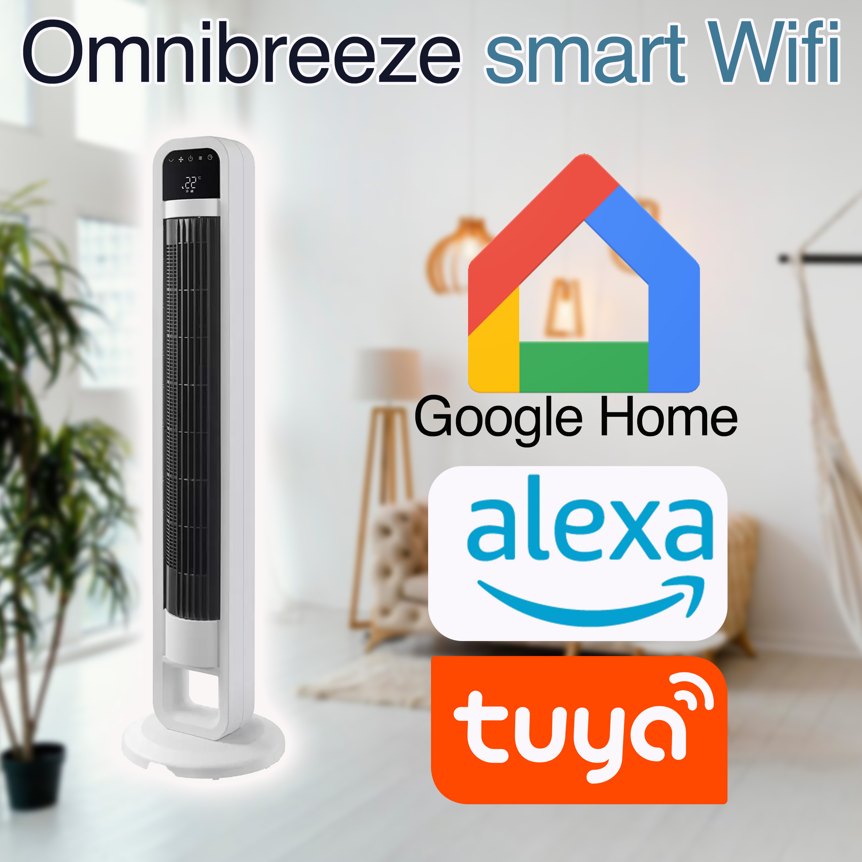 Foto 3 pulgar | Ventilador de Torre Omnibreeze 4 Velocidades  Smart Wifi