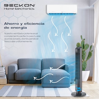 Foto 6 | Ventilador De Torre Beckon Turbo Power De 102 Cm De Alto 3 Velocidades +control Remoto +oscilación Temporizador