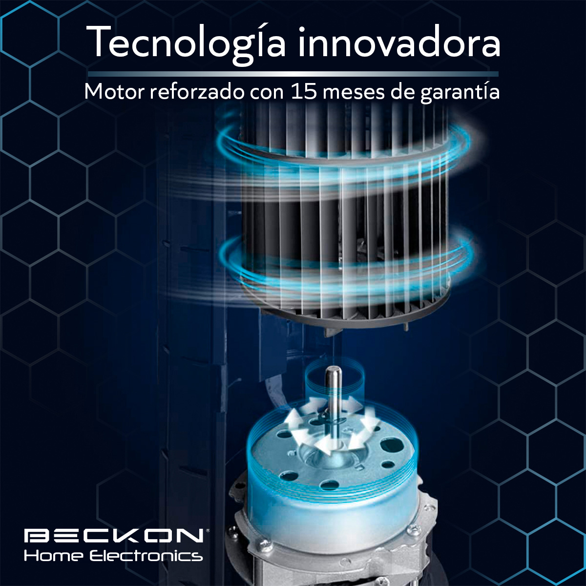 Foto 9 pulgar | Ventilador De Torre Beckon Turbo Power De 102 Cm De Alto 3 Velocidades +control Remoto +oscilación Temporizador
