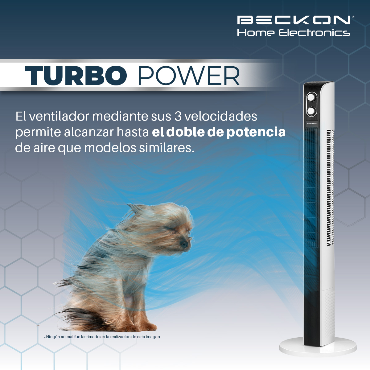 Foto 5 pulgar | Ventilador de Torre Bv-28 Orion Turbo Force 107 cm de Alto Silencioso Con Oscilación Beckon