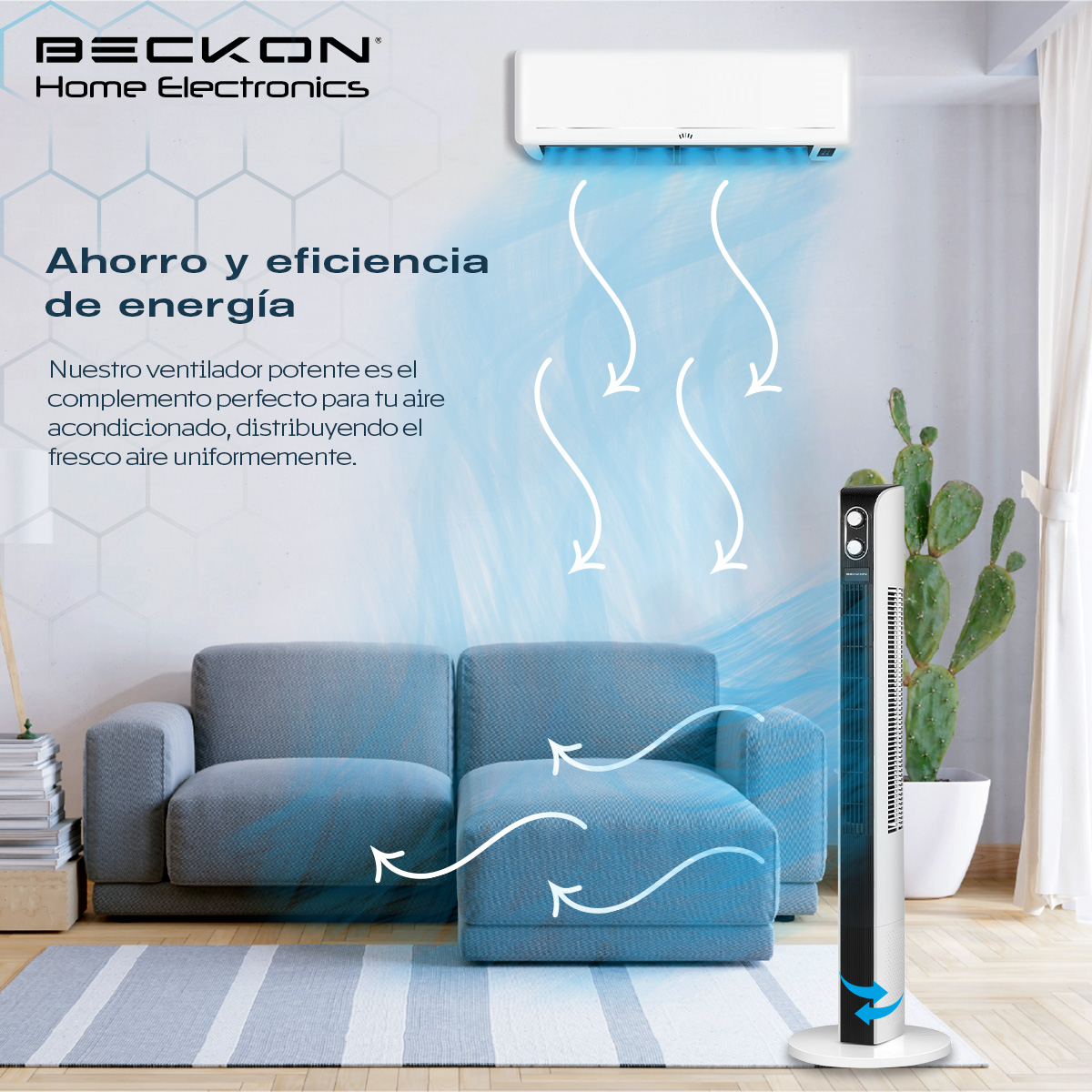 Foto 7 pulgar | Ventilador de Torre Bv-28 Orion Turbo Force 107 cm de Alto Silencioso Con Oscilación Beckon
