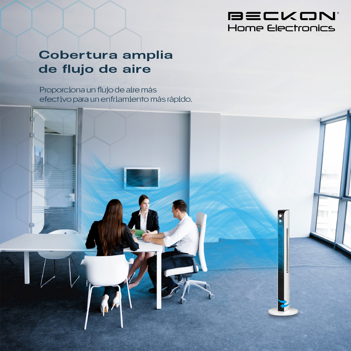 Foto 7 | Ventilador de Torre Bv-28 Orion Turbo Force 107 cm de Alto Silencioso Con Oscilación Beckon