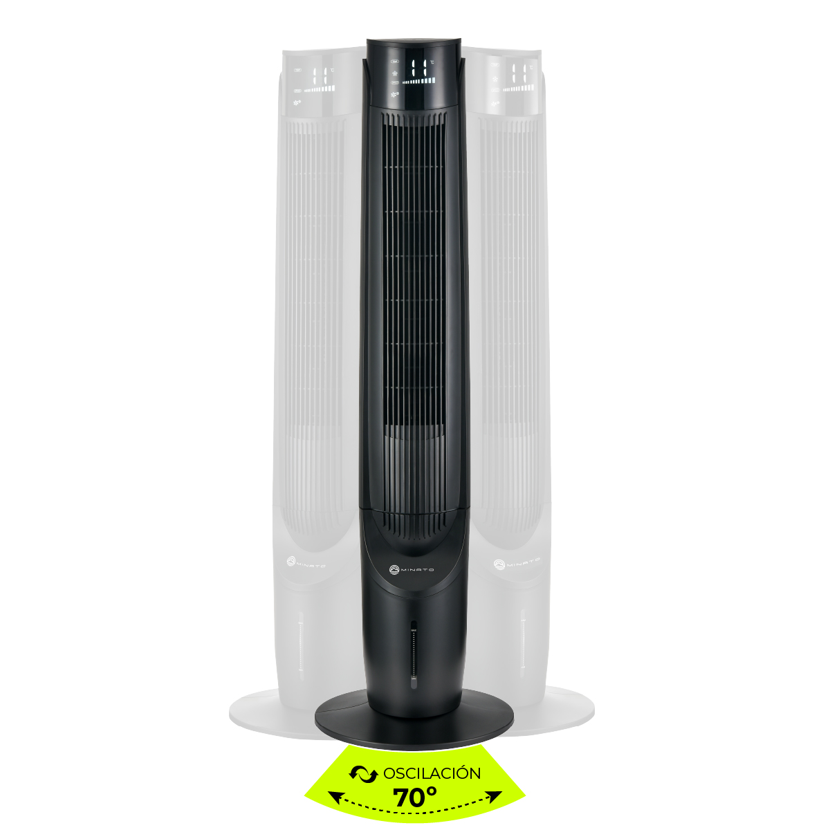 Foto 9 pulgar | Minato-ventilador Enfriador De Torre Con Control Táctil, 3 Velocidades Y Pantalla Led, Oscilación Y Control Remoto Asas