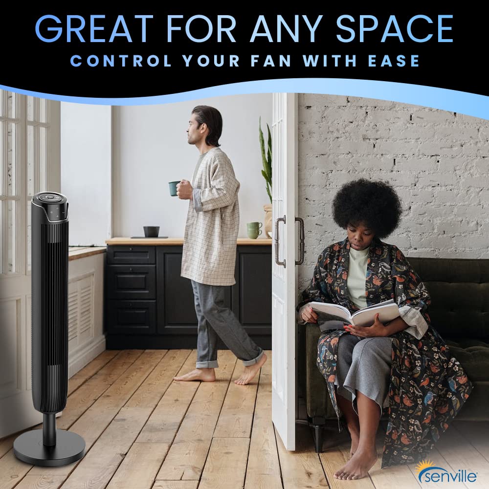 Foto 5 pulgar | Ventilador De Torre Senville 42 Oscilante Con Mando A Distancia Negro - Venta Internacional.