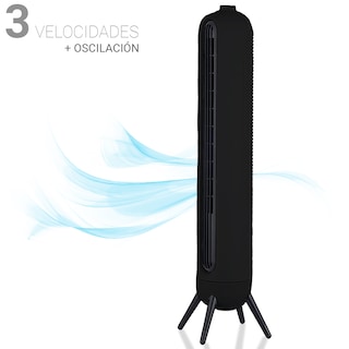 Foto 1 | Ventilador De Torre Giratorio Silencioso Con Velocidades Negro