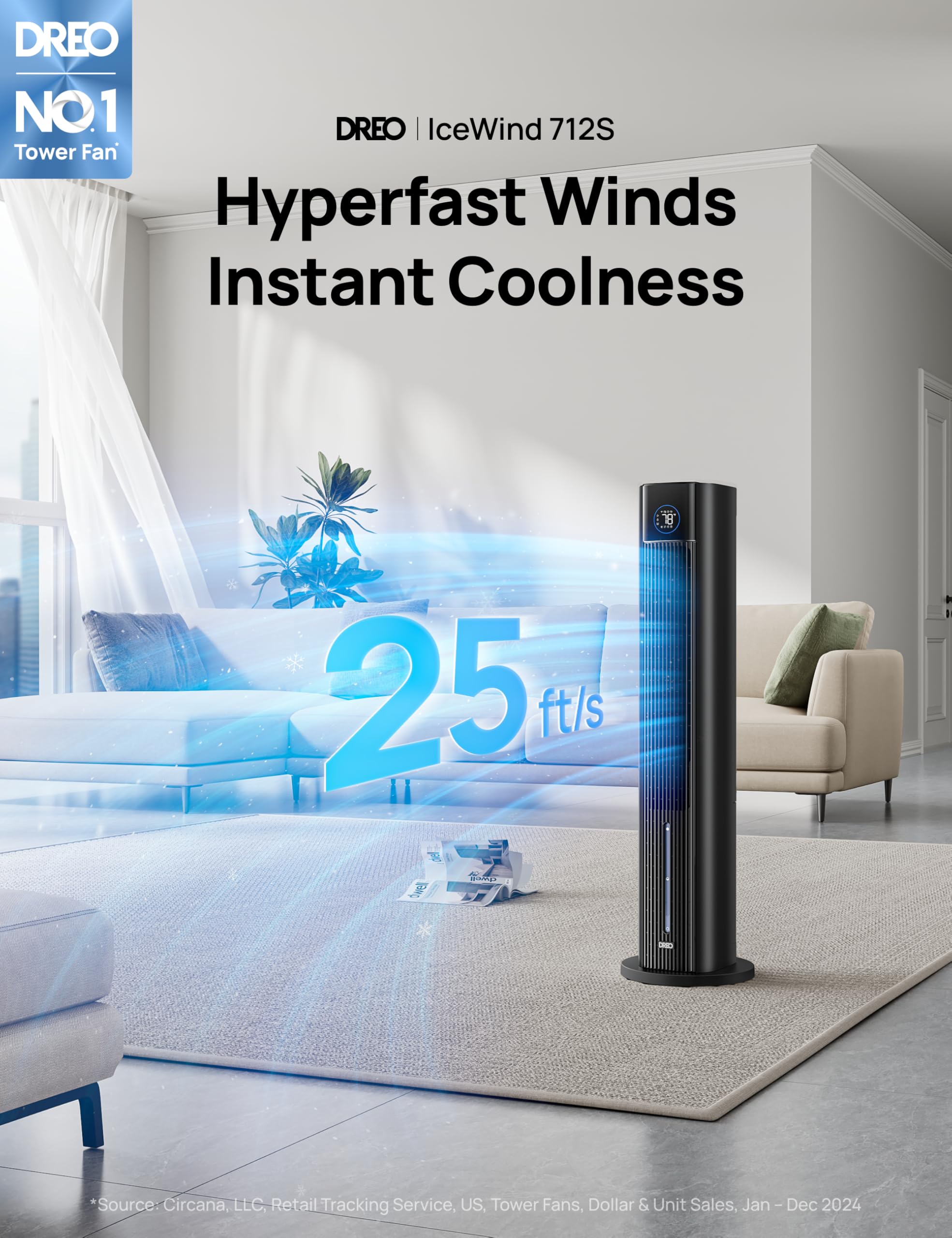 Foto 3 pulgar | Tower Fan Dreo 2025, 43 Ventiladores De Refrigeración Mejorados, 6l, Oscilantes De 85° - Venta Internacional.