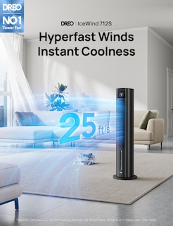 Foto 2 | Tower Fan Dreo 2025, 43 Ventiladores De Refrigeración Mejorados, 6l, Oscilantes De 85° - Venta Internacional.