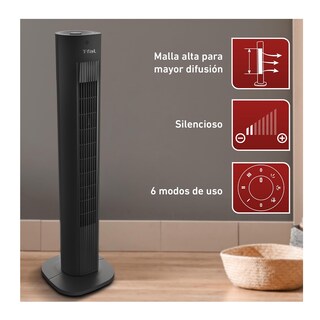 Foto 5 | Ventilador de Torre 3 Vel 90 Cm Negro T-fal Ve5300x0