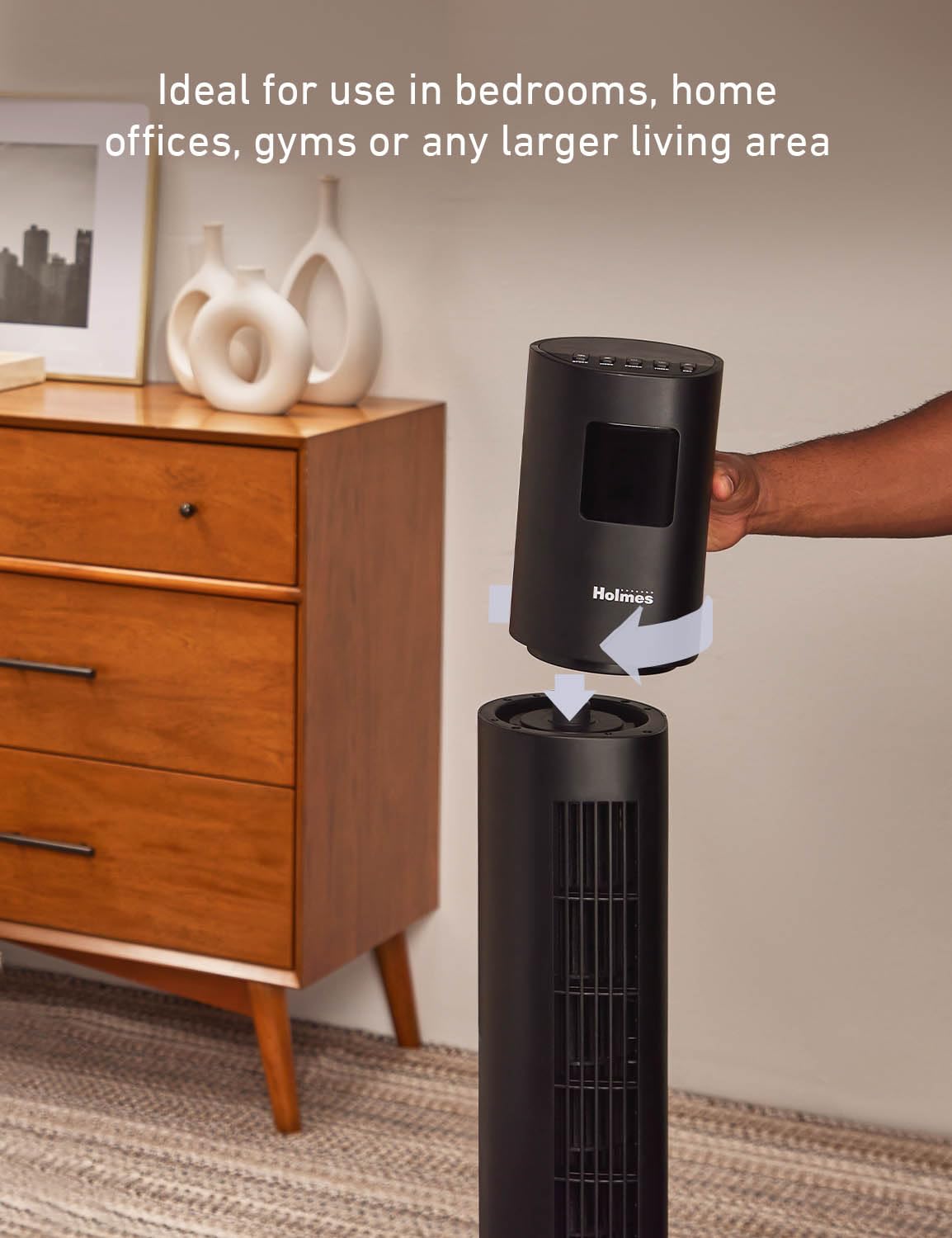 Foto 7 | Ventilador De Torre Holmes Stack-n-connect 45 Digital, 4 Velocidades Y 4 Modos - Venta Internacional.