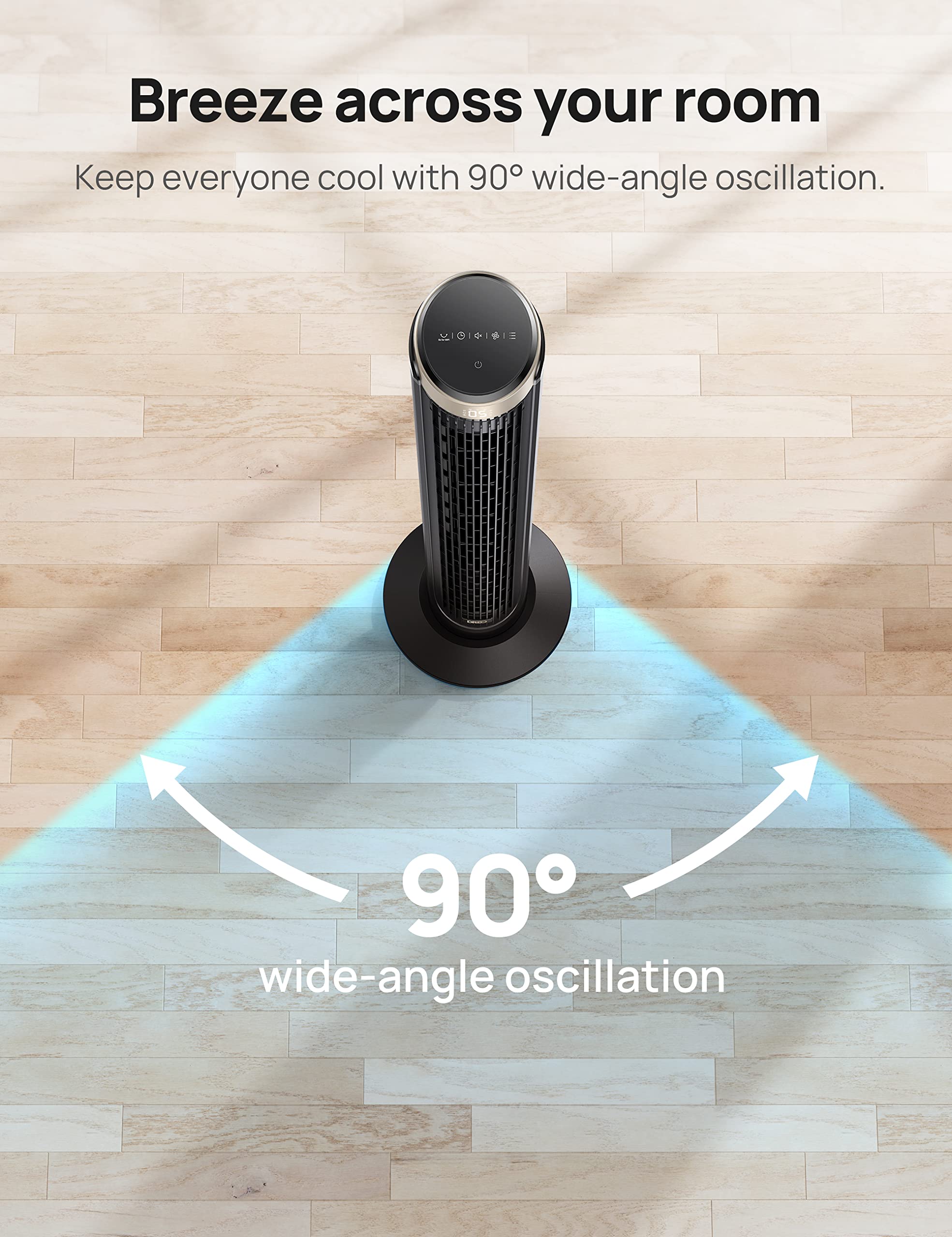 Foto 7 pulgar | Ventilador De Torre Dreo Wifi De 40 Pulgadas, 26 Pies/s, Alta Velocidad, Oscilación De 90° - Venta Internacional.