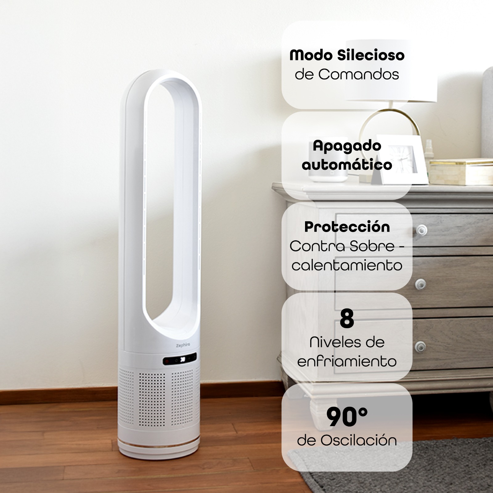 Foto 4 pulgar | Ventilador  de Torre Zephira Airhaven Pro Inteligente Ultra Silencioso