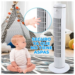 Foto 5 | Ventilador De Torre De 29'' Con 3 Velocidades Y Giro De 90 Grados Color Blanco