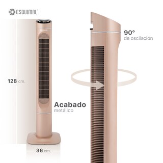 Foto 6 | Ventilador De Torre 128 Cm Ionizador Purificador De Aire Con Caja De Aromas Esquimal Color Cobre Oscilante 90°