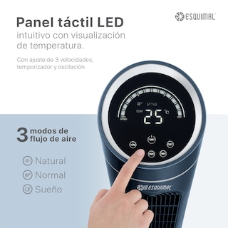 Foto 4 | Ventilador De Torre 128 Cm Ionizador Purificador De Aire Con Caja De Aromas Esquimal Color Azul Oscilante 90°