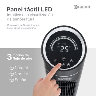Foto 4 | Ventilador De Torre 128 Cm Ionizador Purificador De Aire Con Caja De Aromas Esquimal Color Negro Oscilante 90°