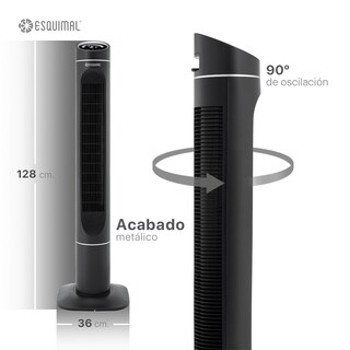 Foto 6 | Ventilador De Torre 128 Cm Ionizador Purificador De Aire Con Caja De Aromas Esquimal Color Negro Oscilante 90°