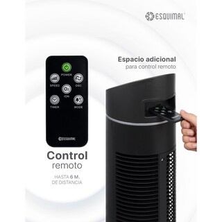 Foto 7 | Ventilador De Torre 128 Cm Ionizador Purificador De Aire Con Caja De Aromas Esquimal Color Negro Oscilante 90°
