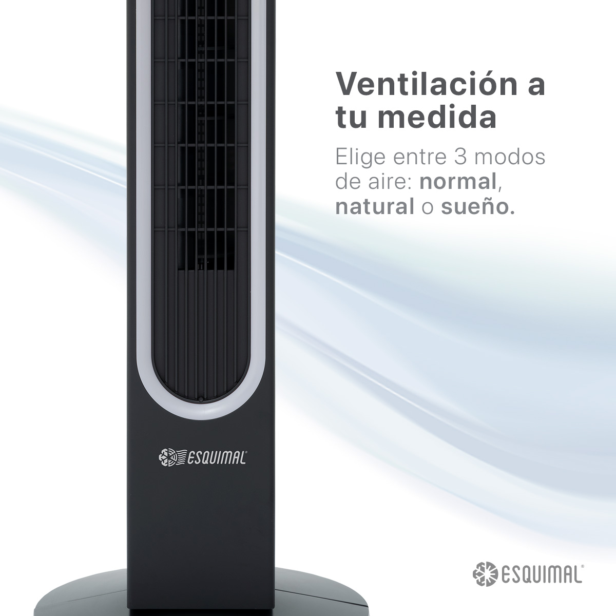 Foto 4 pulgar | Ventilador De Torre 106 Cm Con Luz Ambiental Led Esquimal Color Negro Oscilante 150°, 3 Velocidades Con Control Remoto