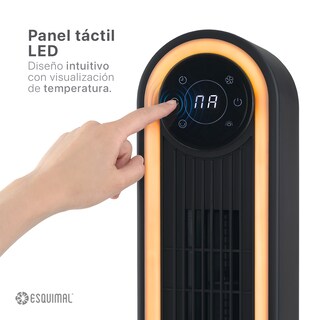 Foto 4 | Ventilador De Torre 106 Cm Con Luz Ambiental Led Esquimal Color Negro Oscilante 150°, 3 Velocidades Con Control Remoto