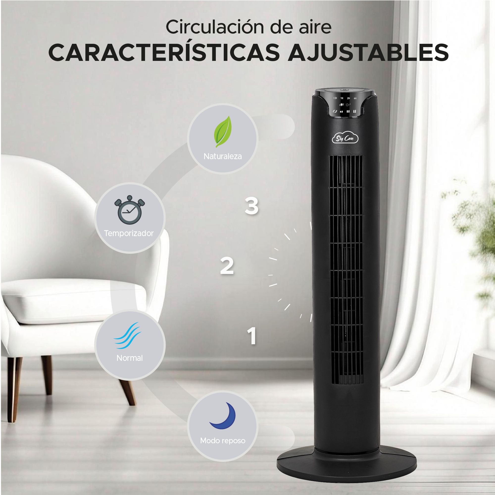 Foto 3 pulgar | Set De 2 Ventiladores De Torre Sky Care De 36 Pulgadas