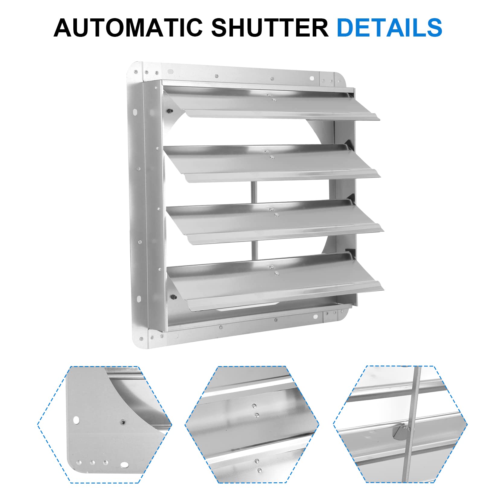 Foto 4 pulgar | Shutter Louver Vent Ipower De Aluminio Cuadrado De 16 Pulgadas, Paquete De 2 Unidades - Venta Internacional.