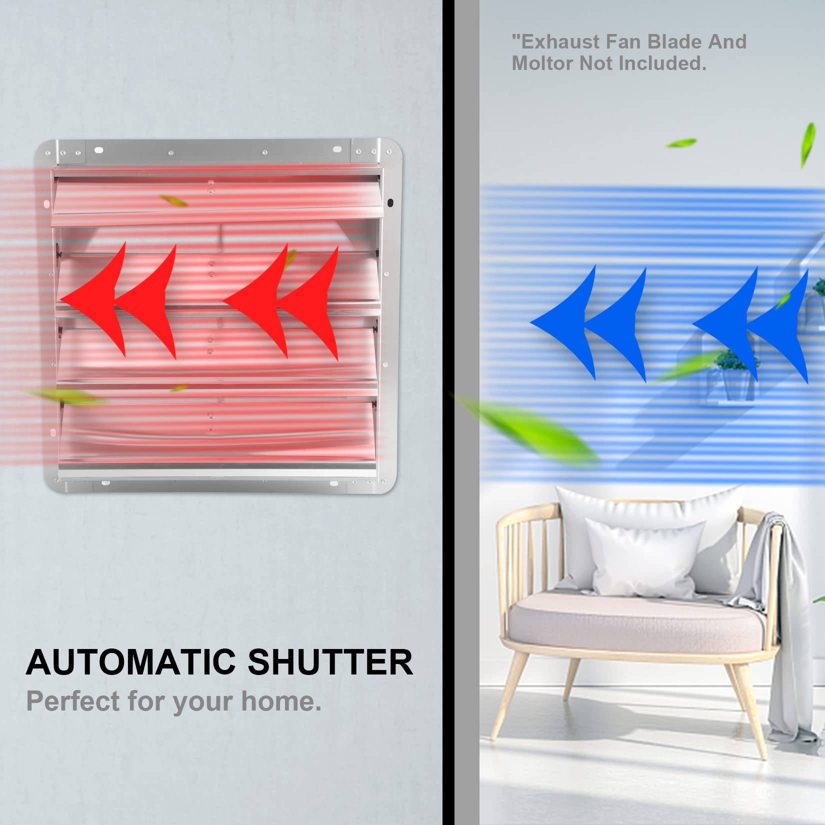 Foto 5 | Shutter Louver Vent Ipower De Aluminio Cuadrado De 16 Pulgadas, Paquete De 2 Unidades - Venta Internacional.