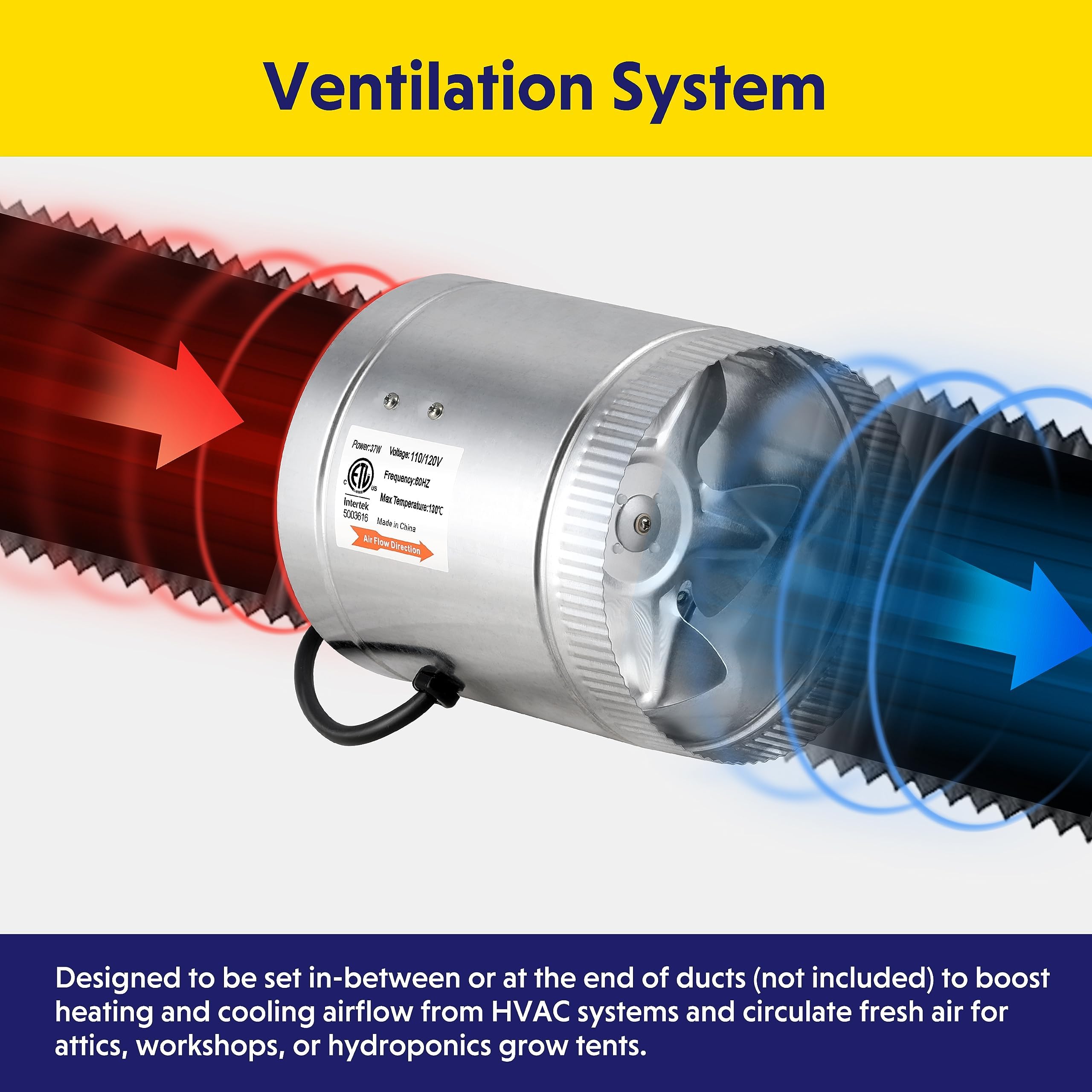Foto 3 | Ventilador Inline Booster Ipower De 6 Pulgadas, 240 Cfm, Hvac, 37 W, 110 V - Venta Internacional.