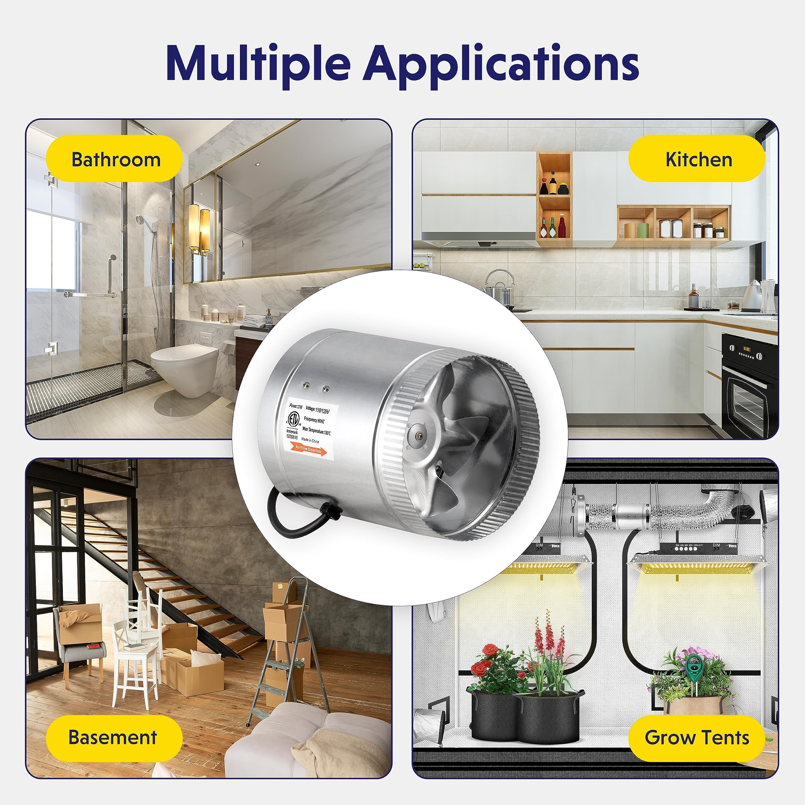 Foto 7 pulgar | Ventilador Inline Booster Ipower De 6 Pulgadas, 240 Cfm, Hvac, 37 W, 110 V - Venta Internacional.