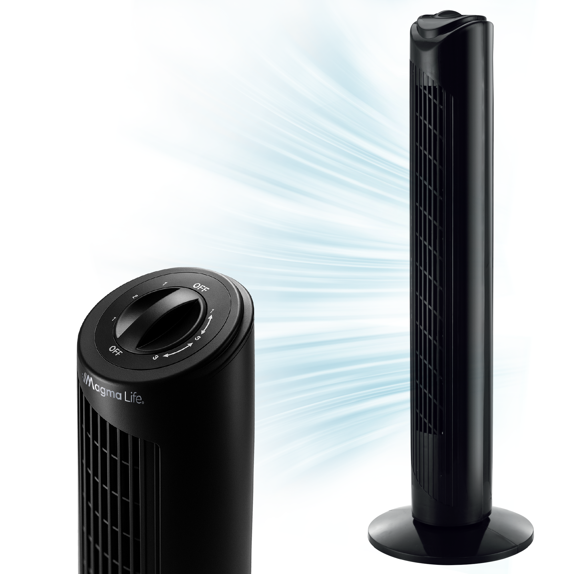 Magma Life Ventilador De Torre 83 Cm, 3 Velocidades, Oscilación 75°, Silencioso, Ahorro De Energía, Ideal Para