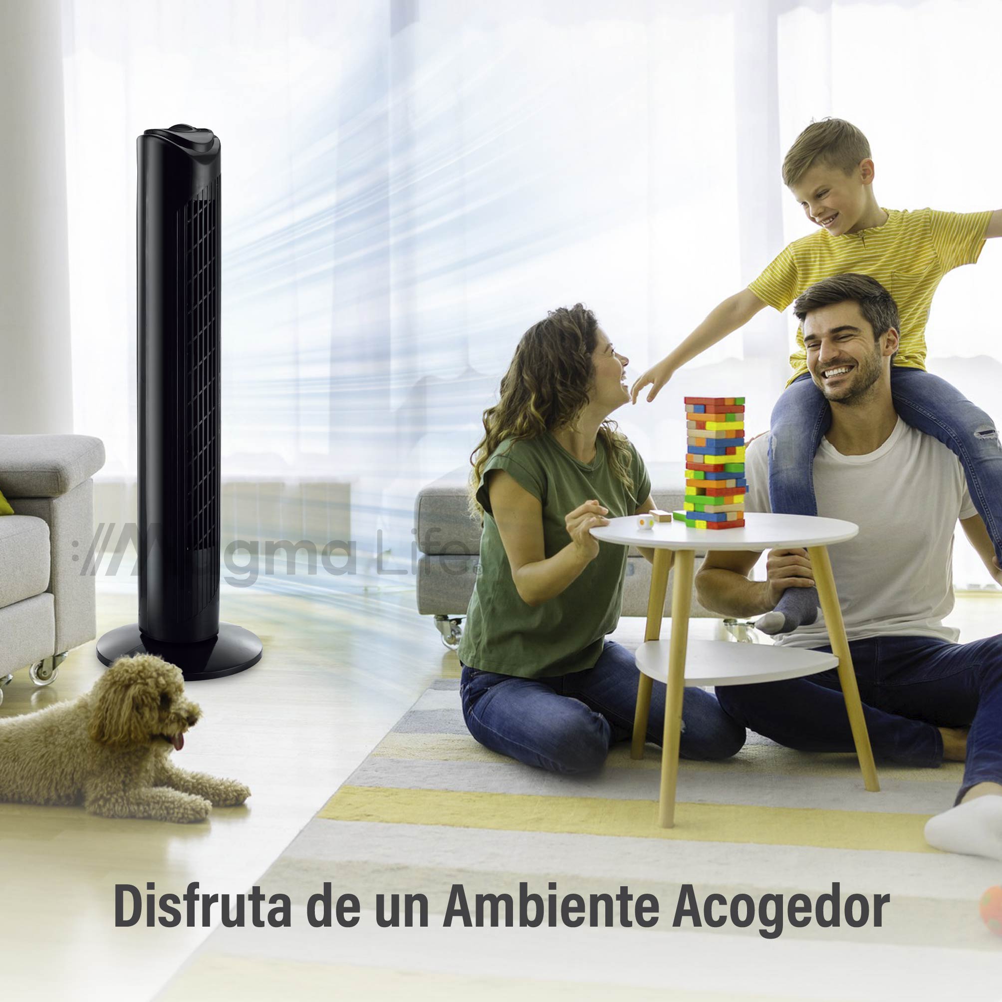 Foto 5 pulgar | Magma Life Ventilador De Torre 83 Cm, 3 Velocidades, Oscilación 75°, Silencioso, Ahorro De Energía, Ideal Para