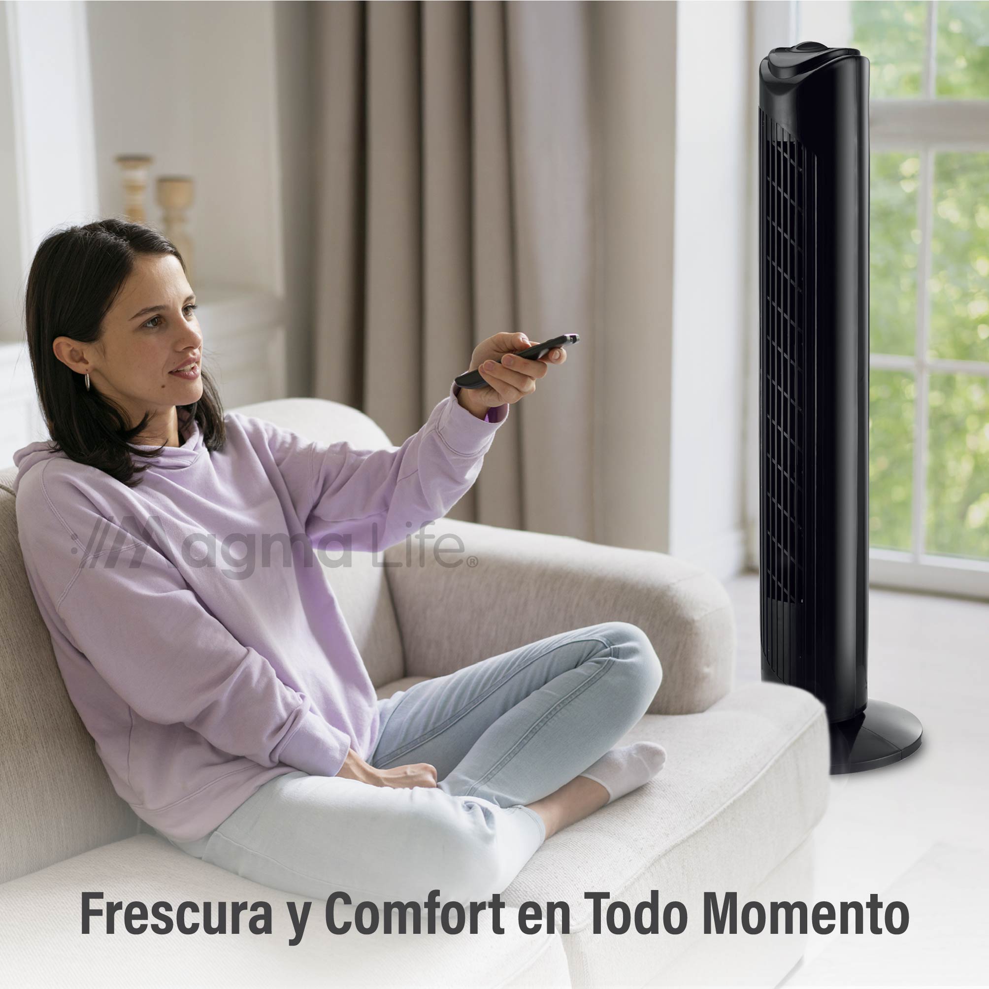 Foto 7 pulgar | Magma Life Ventilador De Torre 83 Cm, 3 Velocidades, Oscilación 75°, Silencioso, Ahorro De Energía, Ideal Para