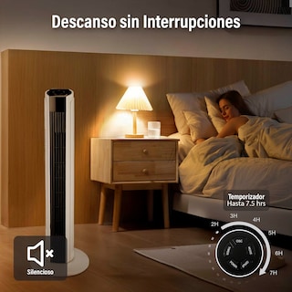 Foto 2 | Magma Life Ventilador De Torre 83 Cm, 3 Velocidades, Oscilación 75°, Silencioso, Temporizador 7.5 H, Panel De Control