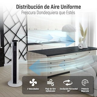 Foto 7 | Magma Life Ventilador De Torre 83 Cm, 3 Velocidades, Oscilación 75°, Silencioso, Temporizador 7.5 H, Panel De Control