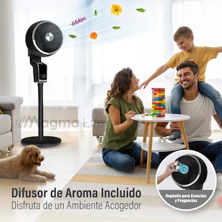Foto 5 | Magma Life Ventilador De Pedestal 50w, Control Remoto, Pantalla Led, 3 Velocidades, Temporizador 12h, Difusor De A