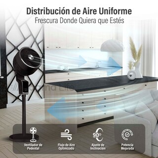 Foto 6 | Magma Life Ventilador De Pedestal 50w, Control Remoto, Pantalla Led, 3 Velocidades, Temporizador 12h, Difusor De A