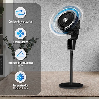 Foto 7 | Magma Life Ventilador De Pedestal 50w, Control Remoto, Pantalla Led, 3 Velocidades, Temporizador 12h, Difusor De A