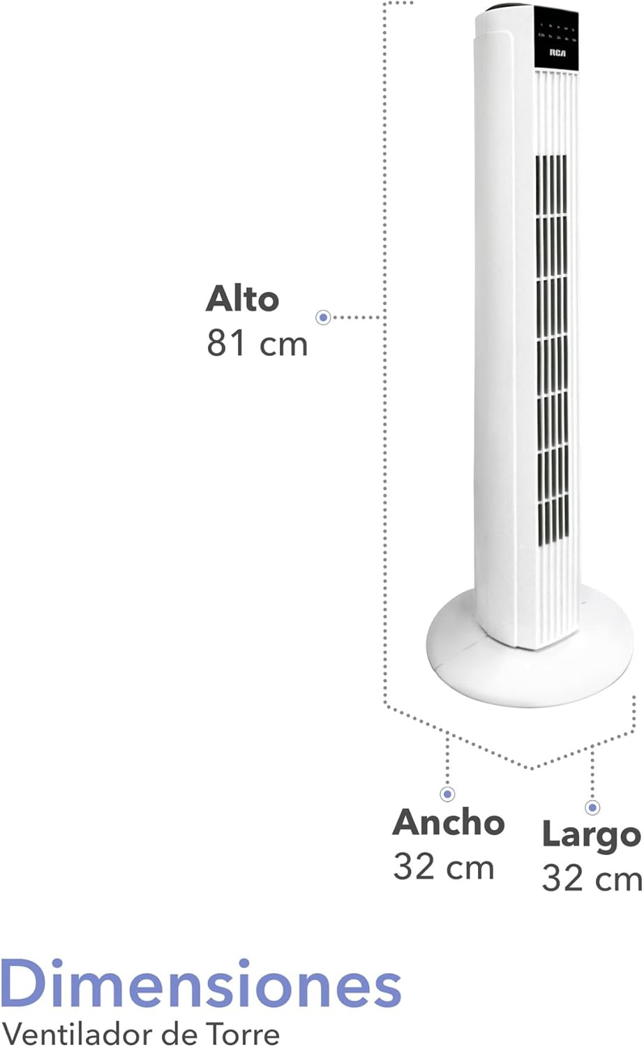 Foto 2 | Ventilador De Torre 32'' Color Blanco Rca