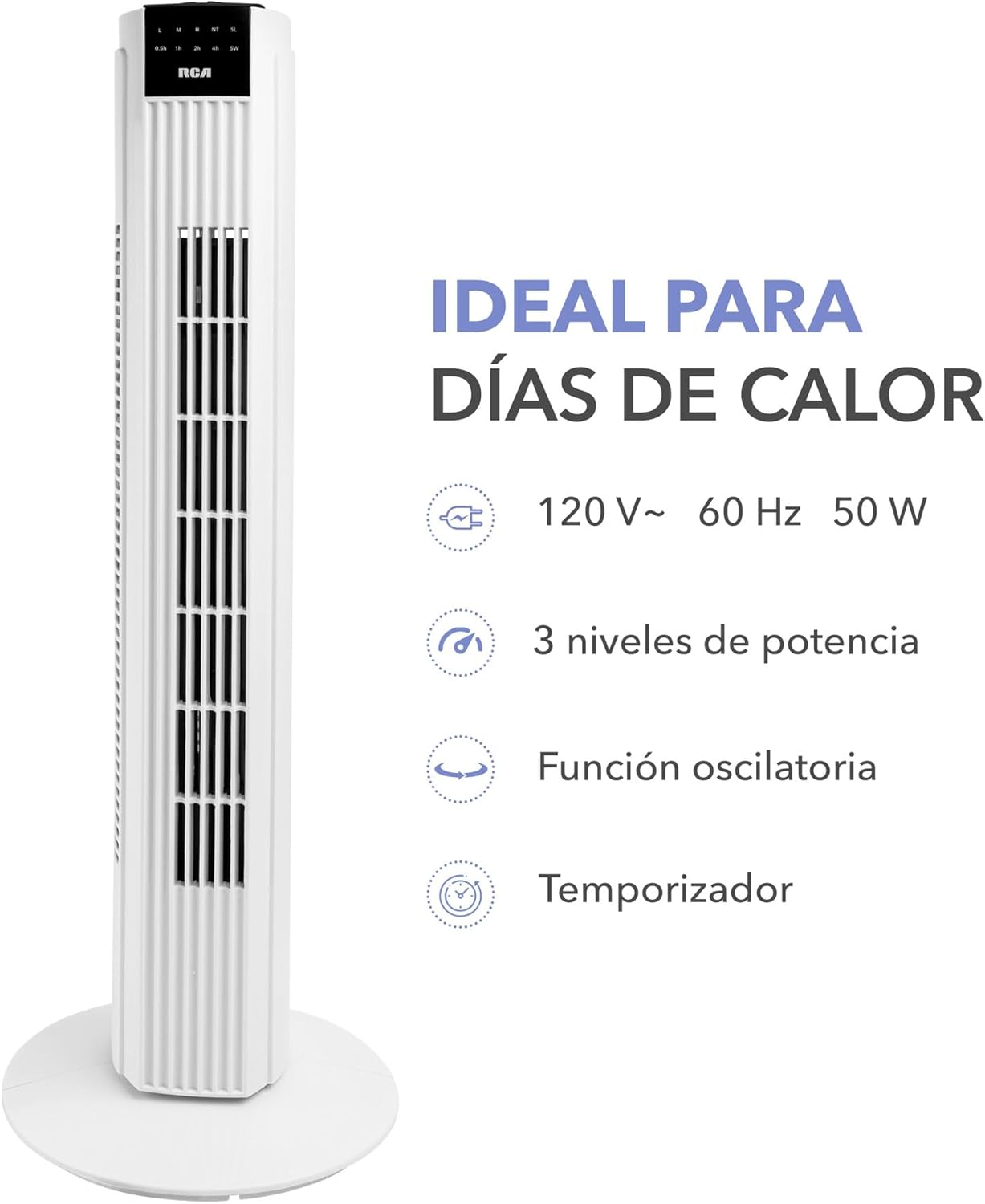 Foto 4 pulgar | Ventilador De Torre 32'' Color Blanco Rca