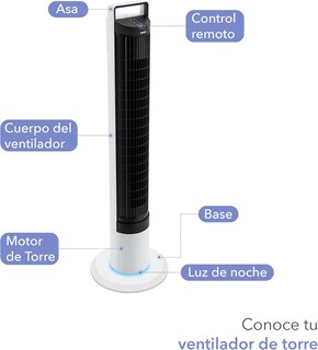 Foto 1 | Ventilador Torre 40.4'' Lavable C/control Rca