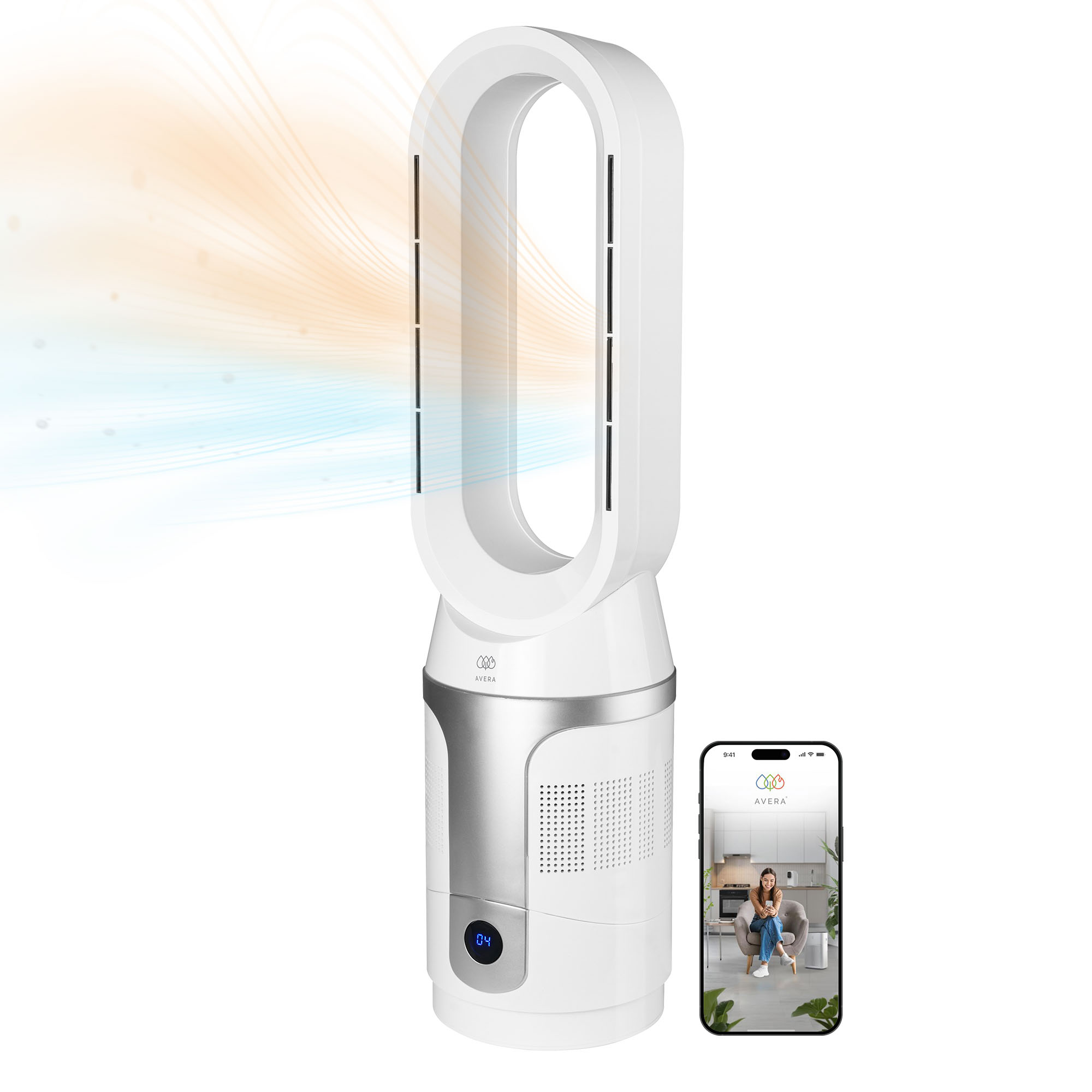 Foto 1 | Ventilador Calefactor y Purificador de Aire Avera Ventor06 Blanco 3 en 1 8 Velocidades Aire y 3 Niveles de Calefacción